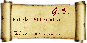 Galló Vilhelmina névjegykártya